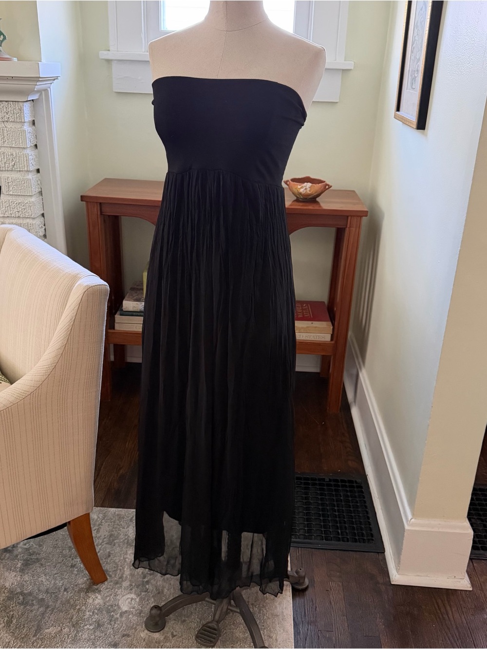 Knit top tube dress/skirt with sheet maxi skirt